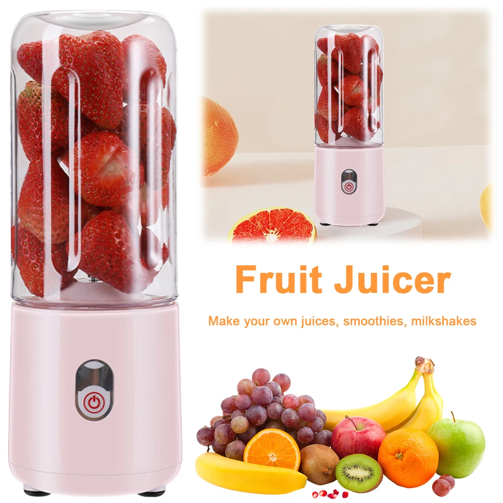 500ml Portable Juicer Cup USB Powered Fruit Shakes Juicer Mixer Automatic Small Electric Juicer Smoothie Blender