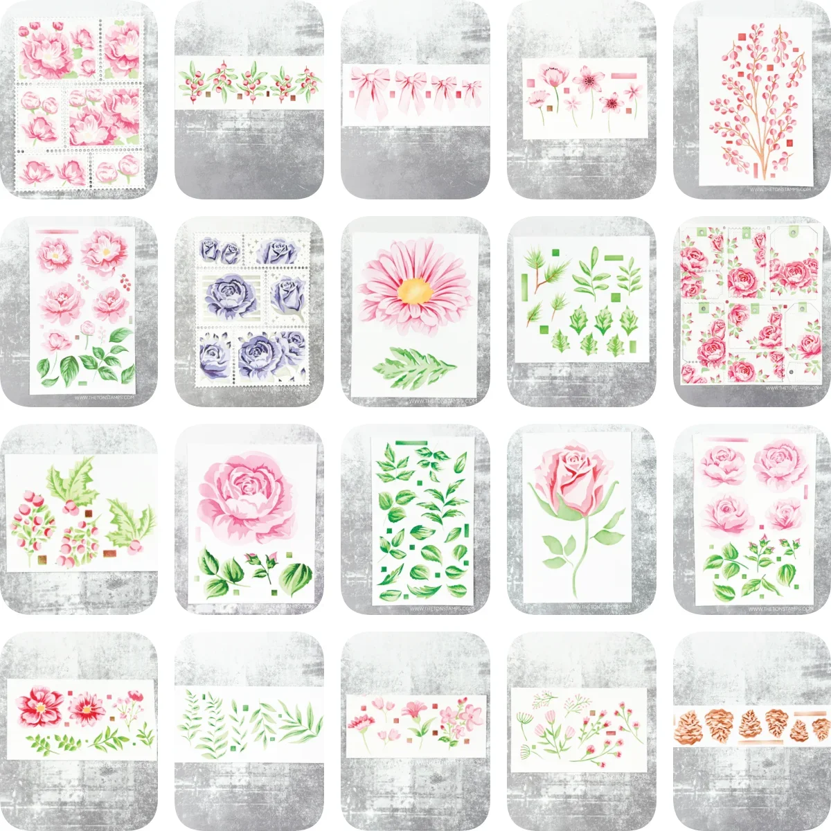 

Rose Peony Garden Floral Stencils Layering Stencils for DIY Scrapbooking Decorative Postage Collection Template Summer New