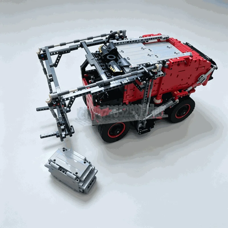 3038PCS Functional Sanitation Waste Truck MOC Model DIY Assembled Technical Building Bricks Industrial Engineering Vehicle Toy