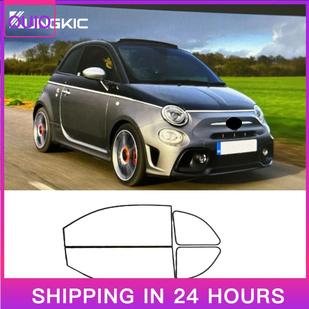 OUIO Car Window Tint Film Kit for ABARTH 2020 595C Pre-Cut Easy Solar Tinted Privacy Heat UV Protection