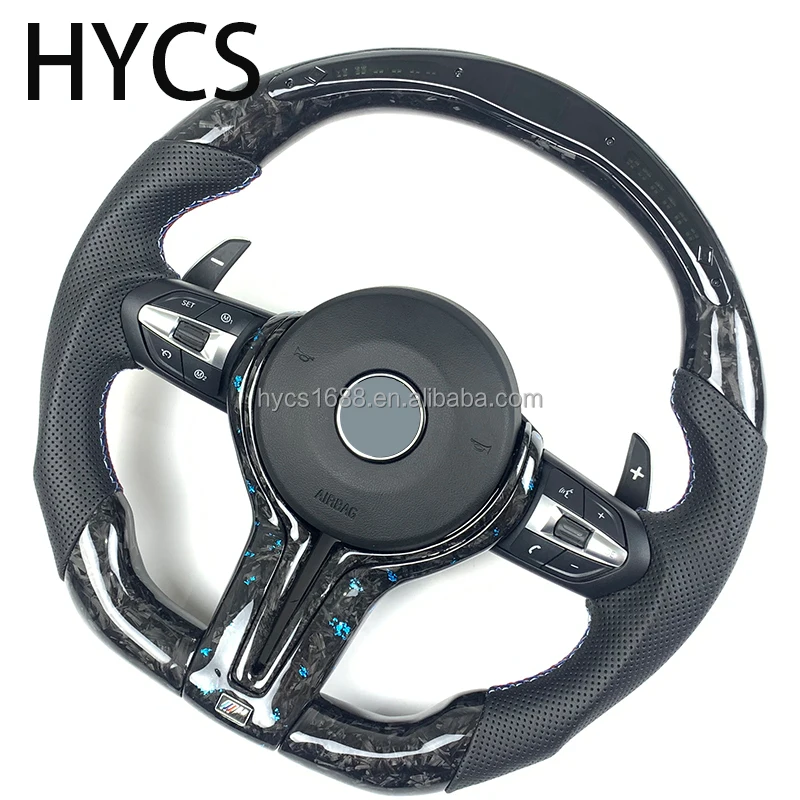 Custom Car Interior Accessories Forged LED Carbon Fiber Steering Wheel for BMW 3 Series F30 5 Series F10 F Full Series