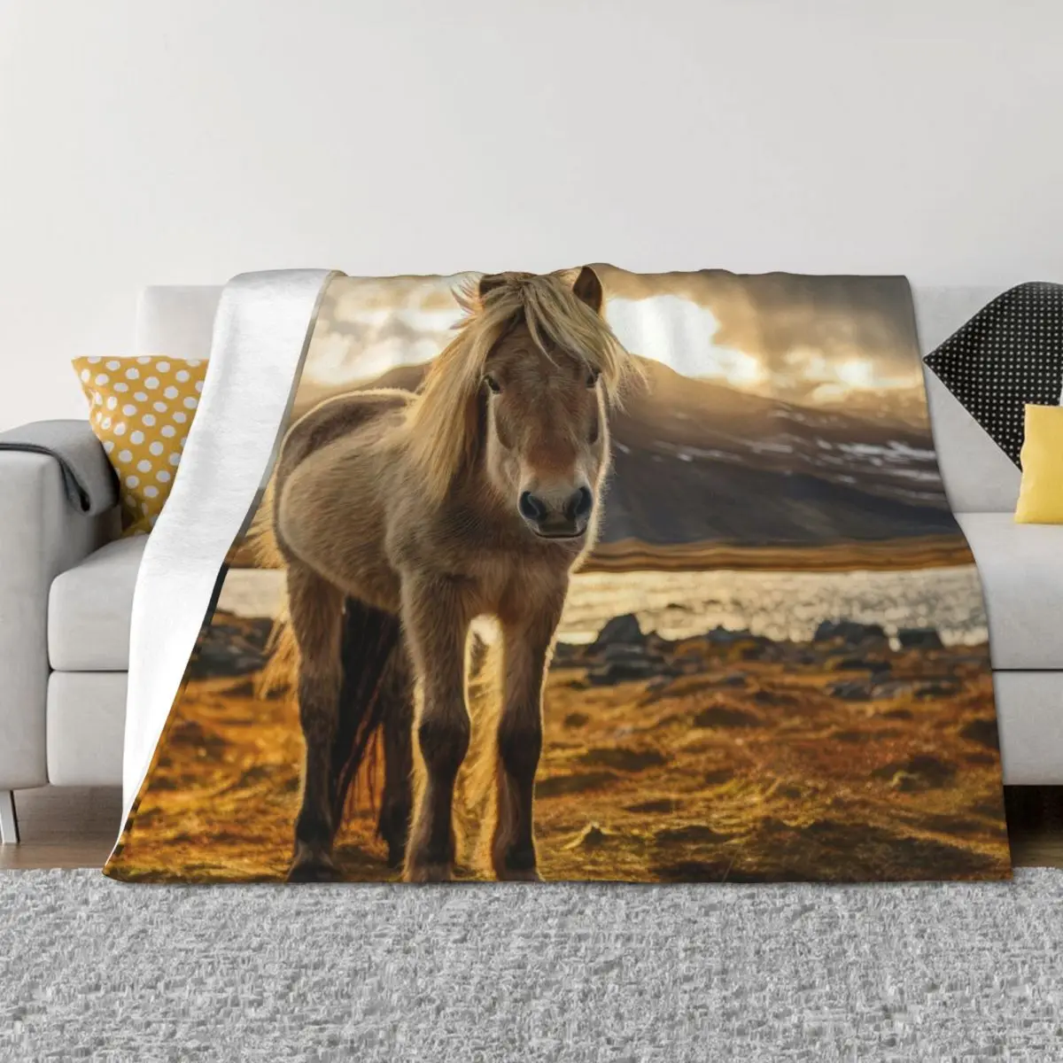 

Norwegian Fjord Horse Throw Blanket Bed Summer Blankets For Baby Flannel Blankets