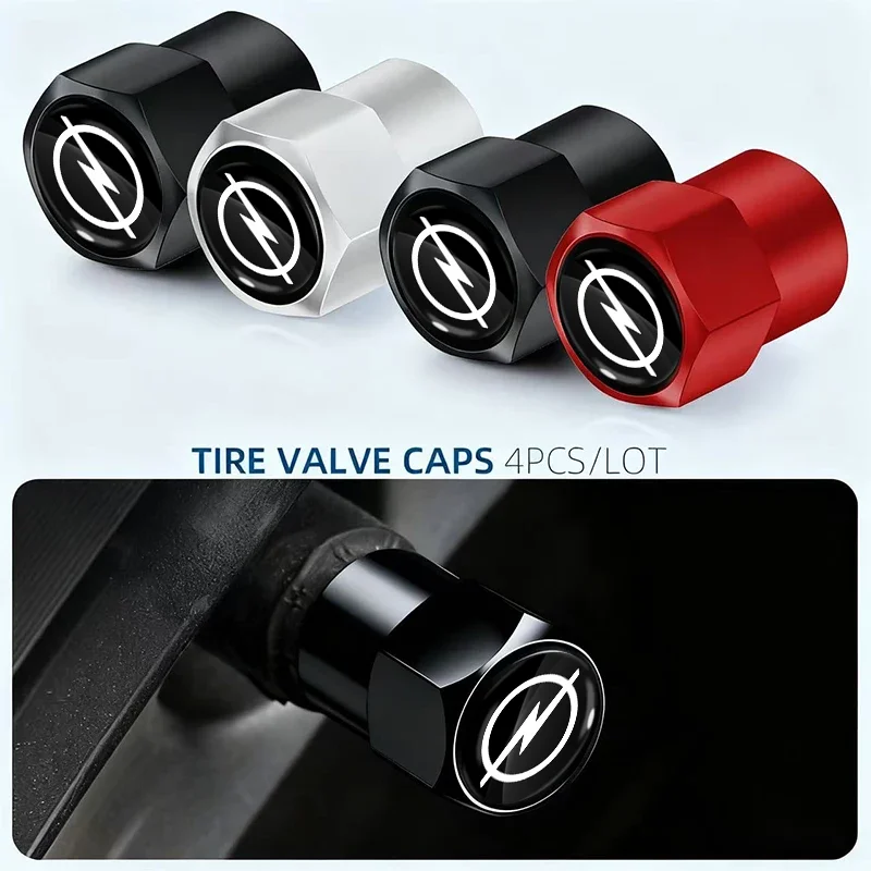 4 Peças de Acessórios para Carro: Tampas de Válvula de Pneu em Liga de Alumínio para Opel Astra J, G, Insignia, Corsa D, Vectra C, Zafira A - Gadgets 