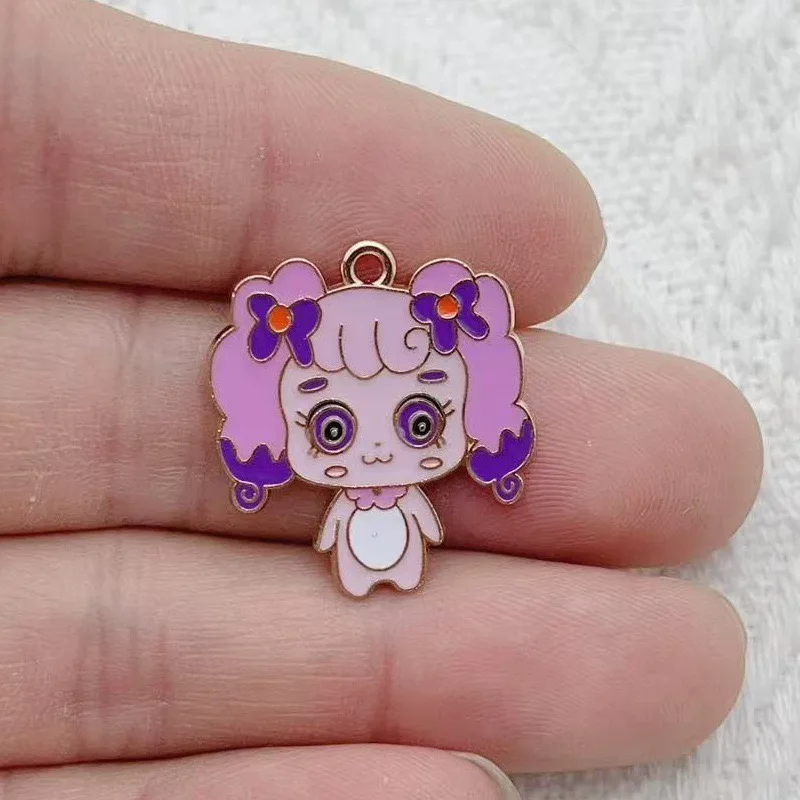 10pcs Cartoon Cute Drip Oil Alloy Jewelry Accessories Pendant Earrings Bracelet DIY Pendant - view 3