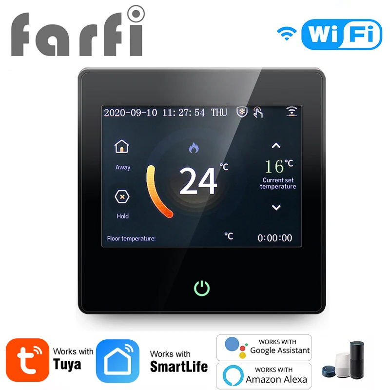 WiFi Smart Thermostat LED Touch Screen Electric Floor Water/Gas Boiler Heating Temperature Controller For Alexa Google Home