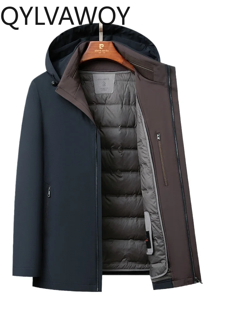 QYLVAWOY Middle-Aged Men's Down Jacket 2024 New Thickened Warm Men's Clothing Winter Outerwear Middle-Aged Elderly Dad's LJ2604