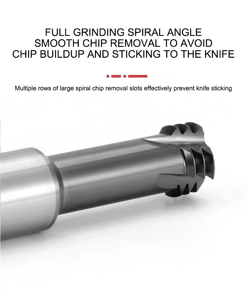 AZZKOR HRC66 Hartmetall-Gewindefräser mit 3 Zähnen, Nano-Beschichtung, CNC-Bearbeitungszentrum-Fräser M3M5M6M8 – Detail 4
