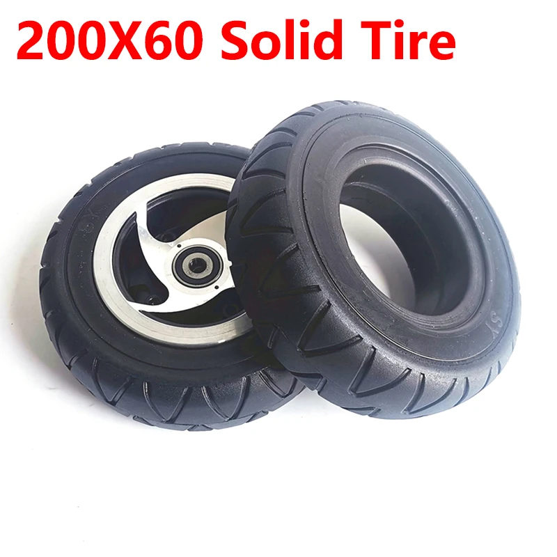 8 Inch 200x60 Solid Tire with Bearing Hub for Older Age Scooter Electric Quad Bike Tire Replacement Parts