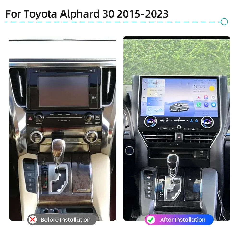 Android CarPlay GPS Navigation 4G WiFi Bluetooth Stereo Multimedia Video Player Car Radio MPV Fitment 2015-2023