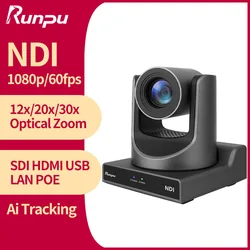 Runpu NDI PTZ-камера Ai Tracking Conference Camera Ptz Video SDI HDMI USB POE Камера потокового вещания в реальном времени для видео Confere Church