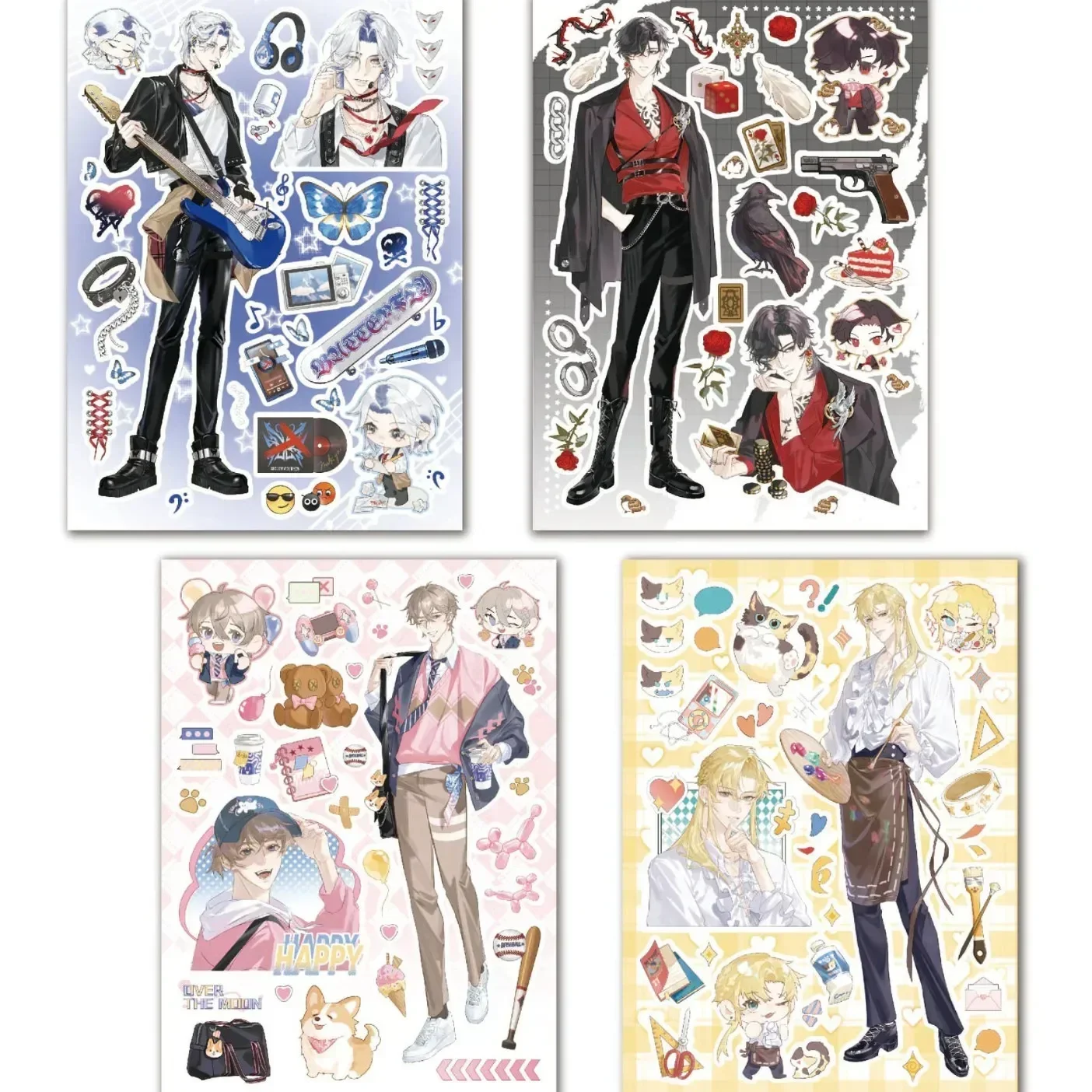 1 Pcs Cute Anime Man Sticker Cartoon Cool Character Deco Scrapbook DIY Material Decoration Stationery Stickers