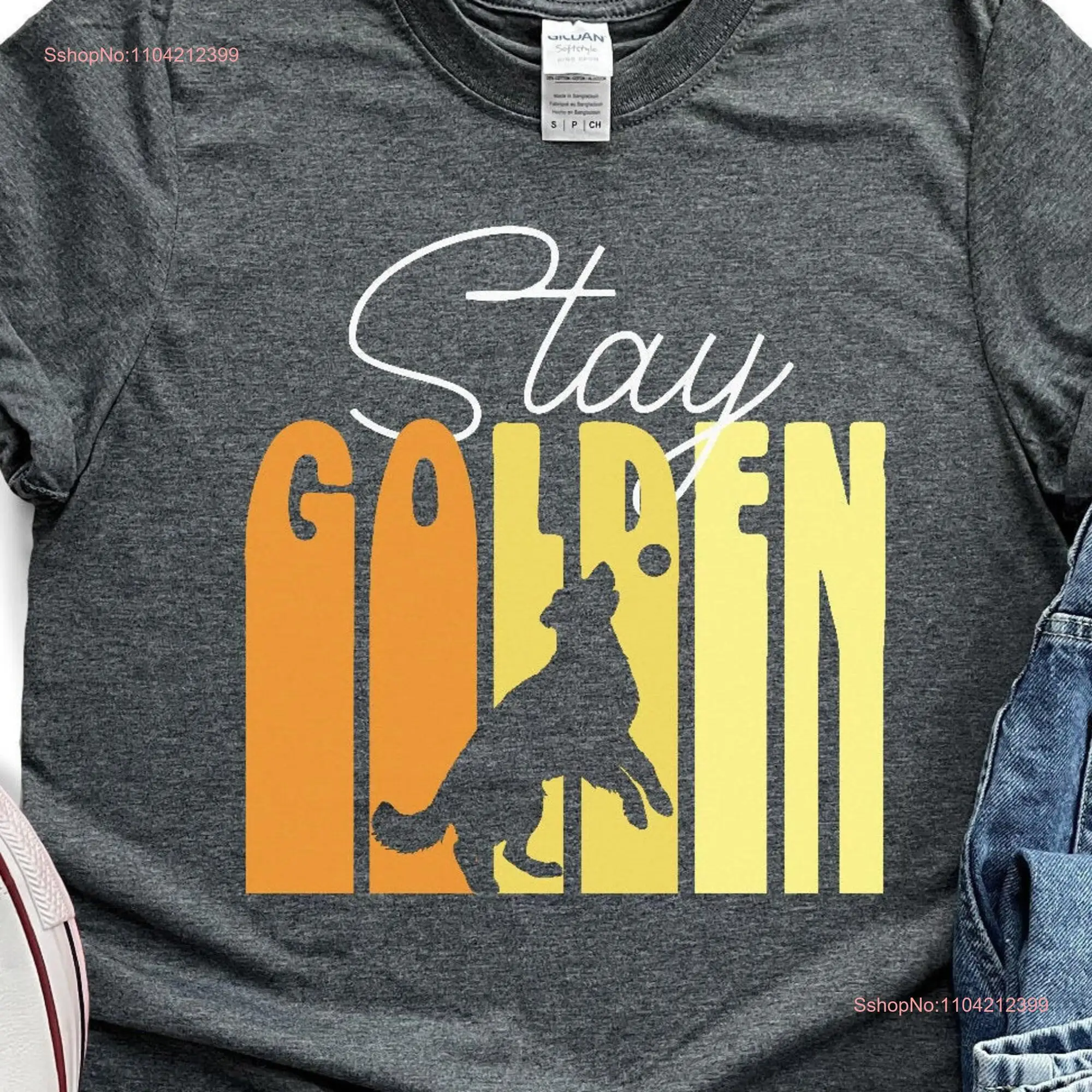 

Футболка «Золотистый ретривер» Stay Dog Mom Funny Owner Retro с длинными или короткими рукавами