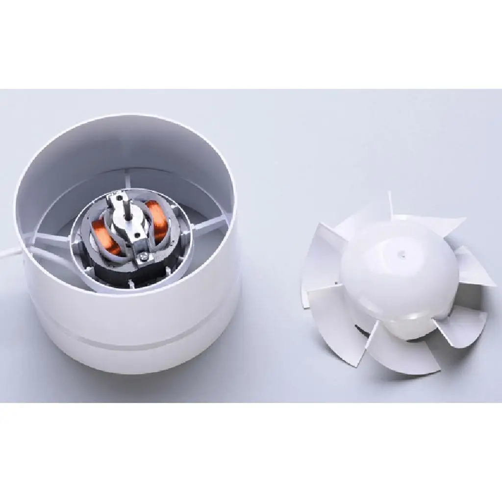 Portable Cooling Fan 4 Inch Inline Exhaust Duct Ventilation Blower Wall Mount ABS Steel Air Extractor for Bathroom Kitchen