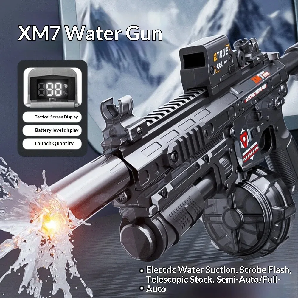 New XM7 Electric Water Guns Toy for Adults Full Automatic Suction Water Blasters Summer Outdoor Beach  Shooting Games Toy Gift