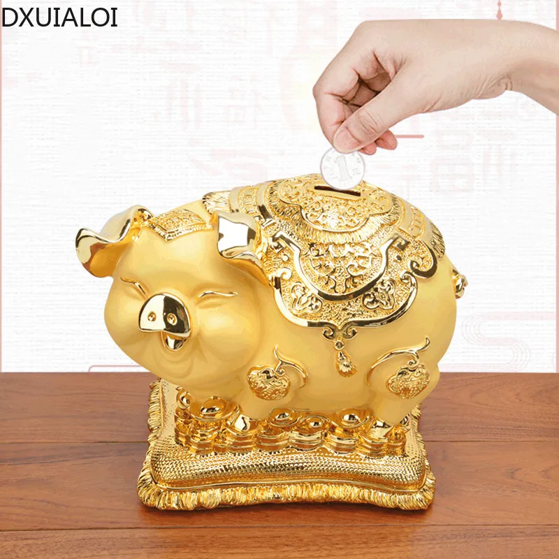 

Simple Creative Animal Sculpture Piggy Bank Resin Crafts New Store Opening Gifts Company Living Room Coffee Table Decoration