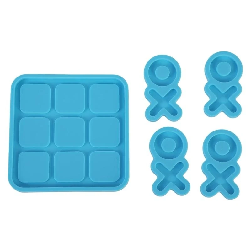 New Handmade Tic Tac Toe Game with Board Resin Mold Classic Game Fun Resin Mold Kit