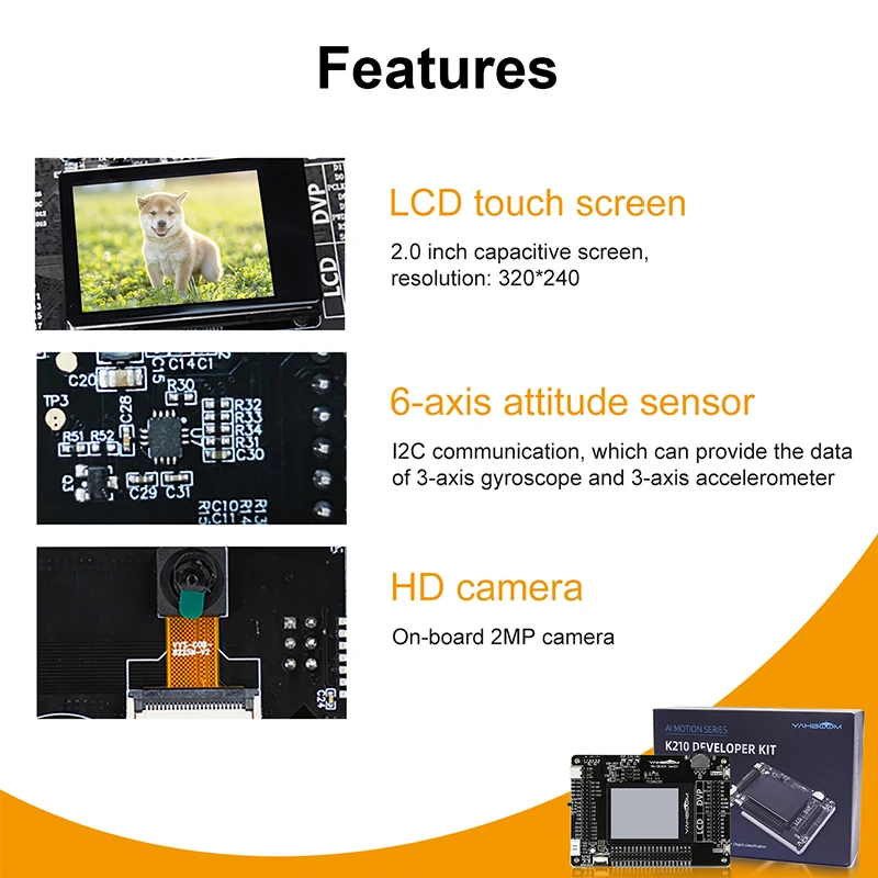 Artificial Intelligence AI-Motion K210 Developer Kit DIY Camera Module With Capacitive Touch Screen for Learning AI Technology