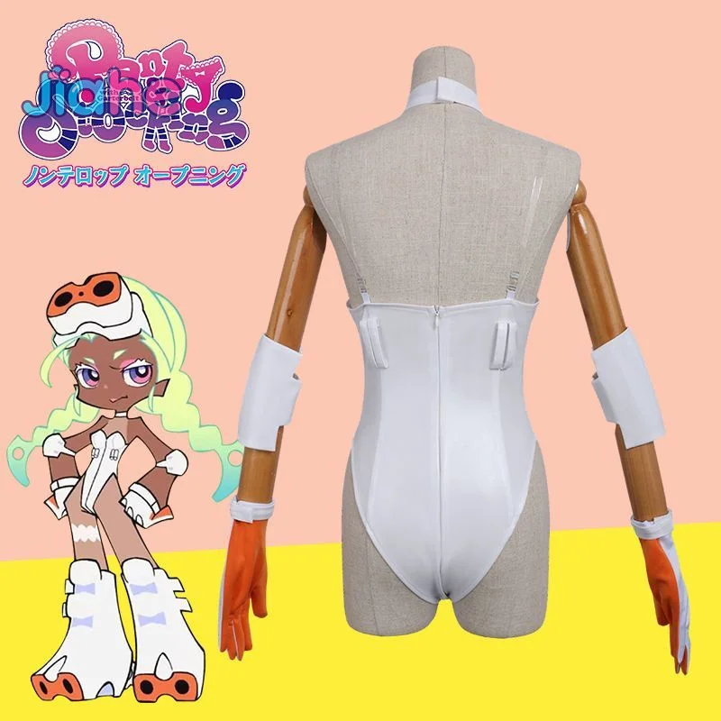 

Brief Rock Cosplay Costume Anime Panty & Stocking with Garterbelt Leather jumpsuit gloves glasses props Halloween new uniform