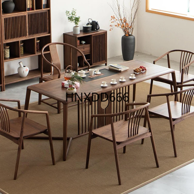 

New Chinese walnut tea table and chair combination