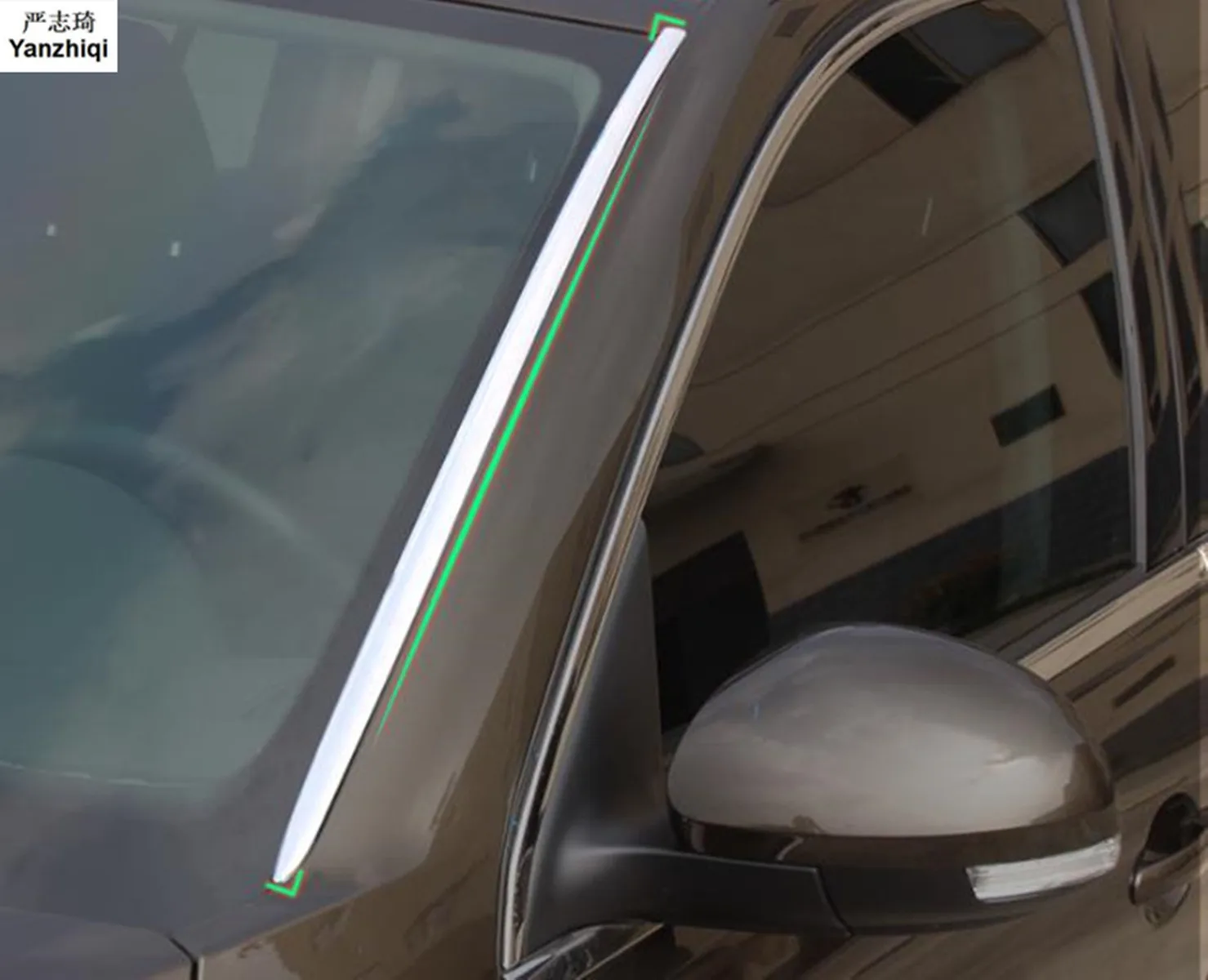 

Бесплатная доставка, 2 шт./партия, отделка переднего окна из нержавеющей стали, аксессуары для Volkswagen VW Tiguan mk1 2010-2017