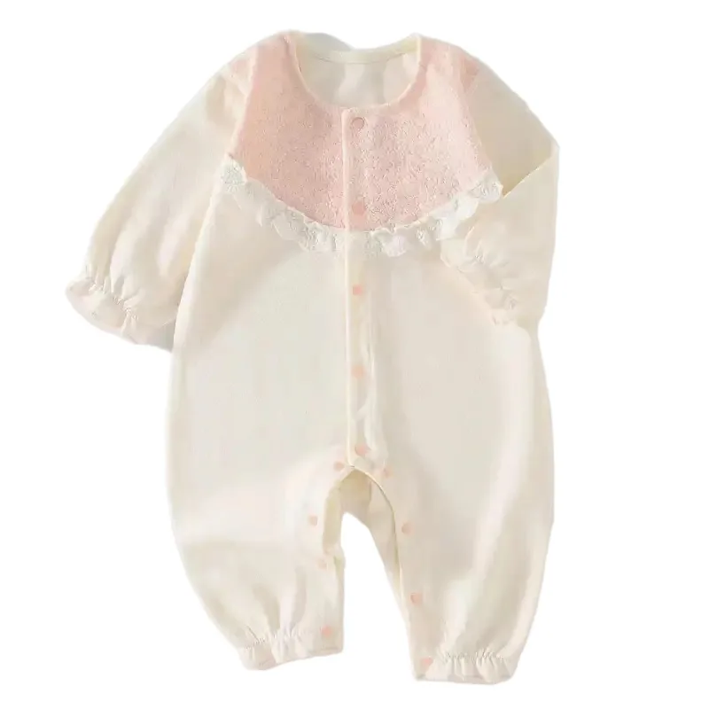 

Baby Girls Jumpsuit Clothes Newborn Cotton Long Sleeve Romper Infant Autumn Spring Princess Ruffles Clothes 0-2T