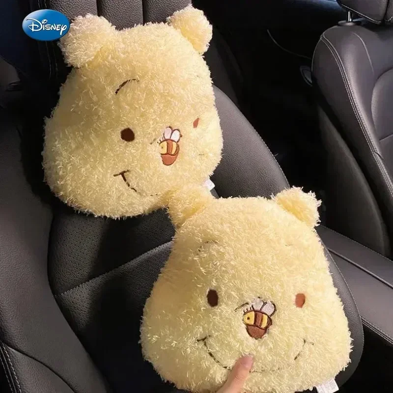 Disney car interior seat cushion headrest car pillow cute Winnie the Pooh waist pillow cartoon four seasons cushion accessories