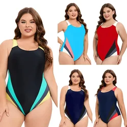 2024 Sport High Waist Bikinis Set Plus Size Women One Piece Surfing Swimwear Tankini Swimsuit Summer Beach Bathing Suit 5XL