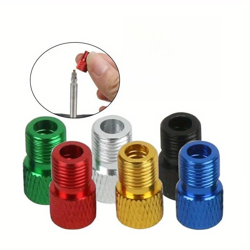 4PCS Aluminum Alloy Bike Valve Adapter Convert Presta To Schrader Valve Bicycle Pump Air Nozzle Tube Tools Bicycle Accessories
