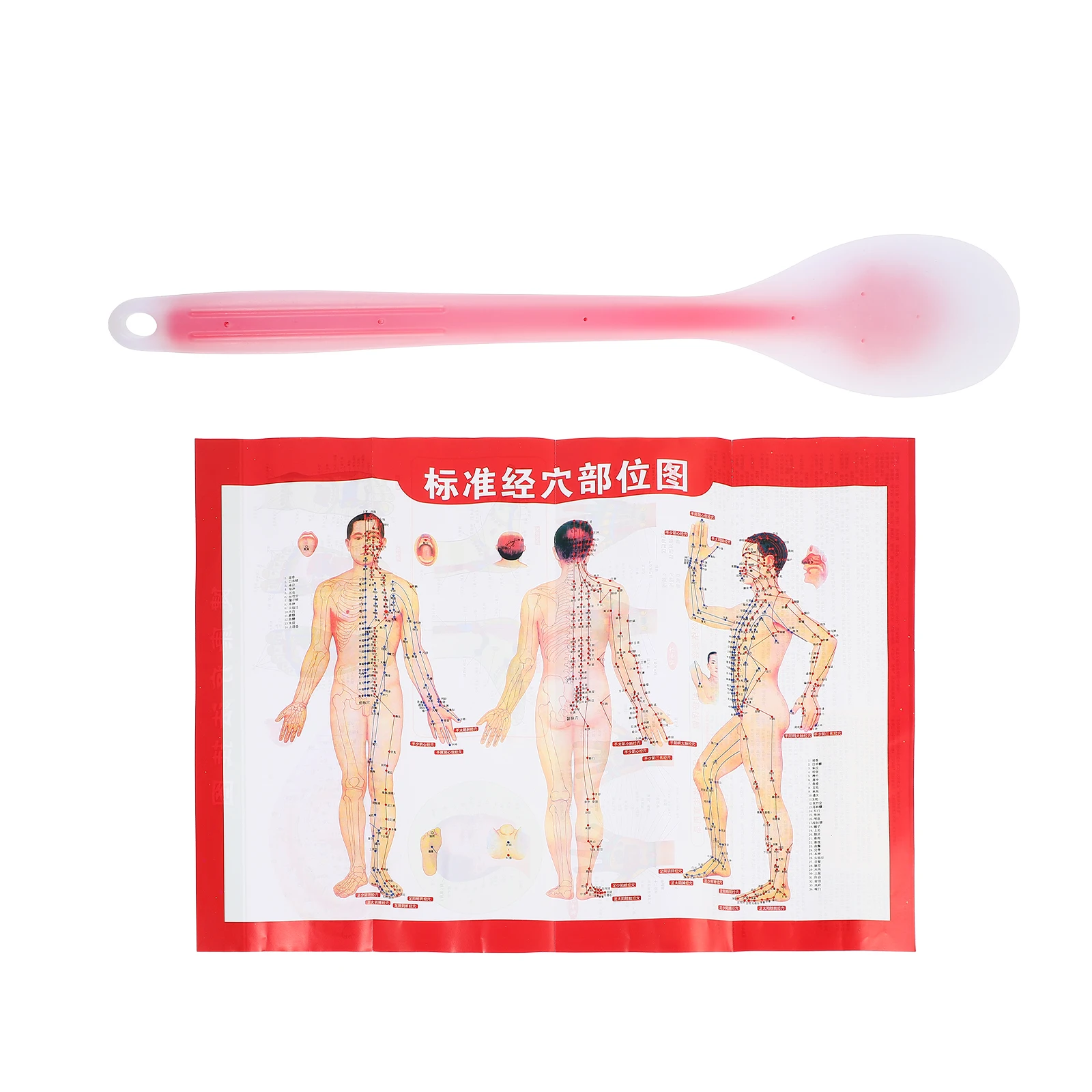 

Silicone Meridian Pats 38cm Red Long Spa Board Body Beating Stick Massage Tool Palm Pat Handheld Massaging Tool Promote