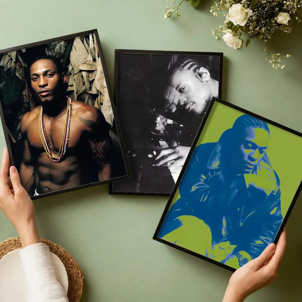 Singer good D a-Angelo Poster Waterproof Wall Art Sticker for Home Bar Decoration, Self-Adhesive Room Wall Decor Mural