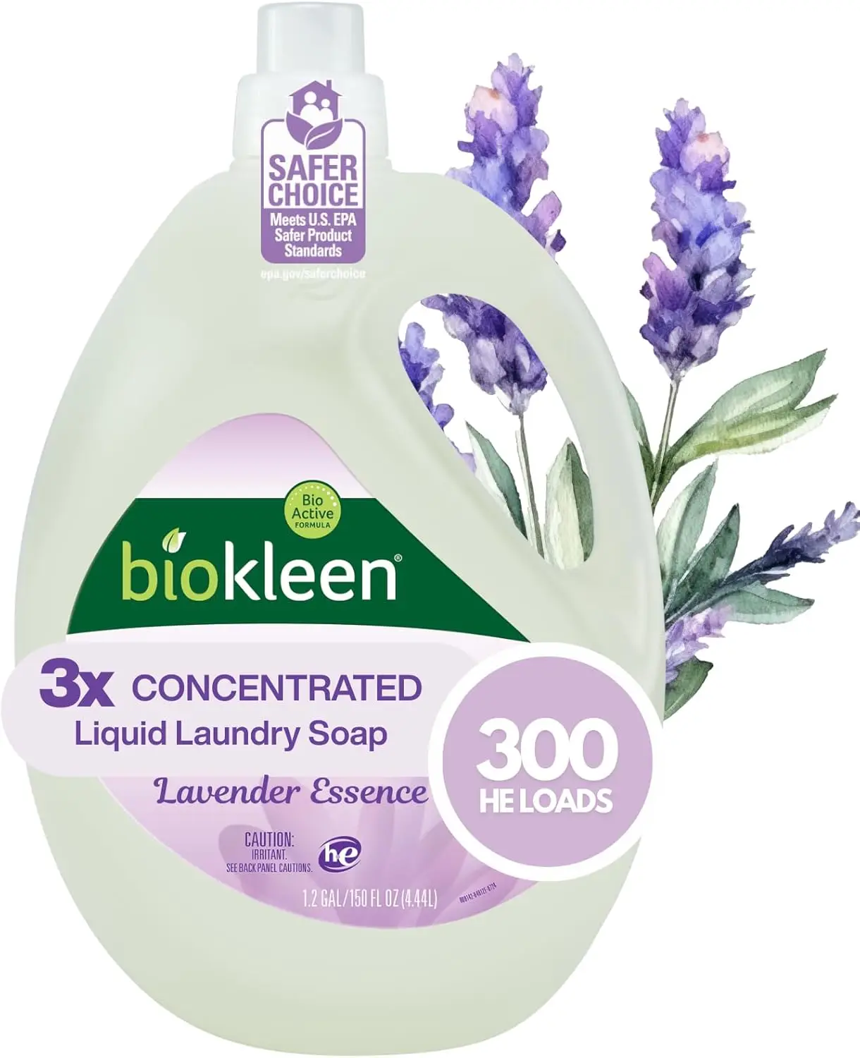

Eco-Friendly Plant-Based Laundry Detergent Liquid - 300 HE Loads, Natural Lavender Lily Scent, No Artificial Fragrances or Dyes