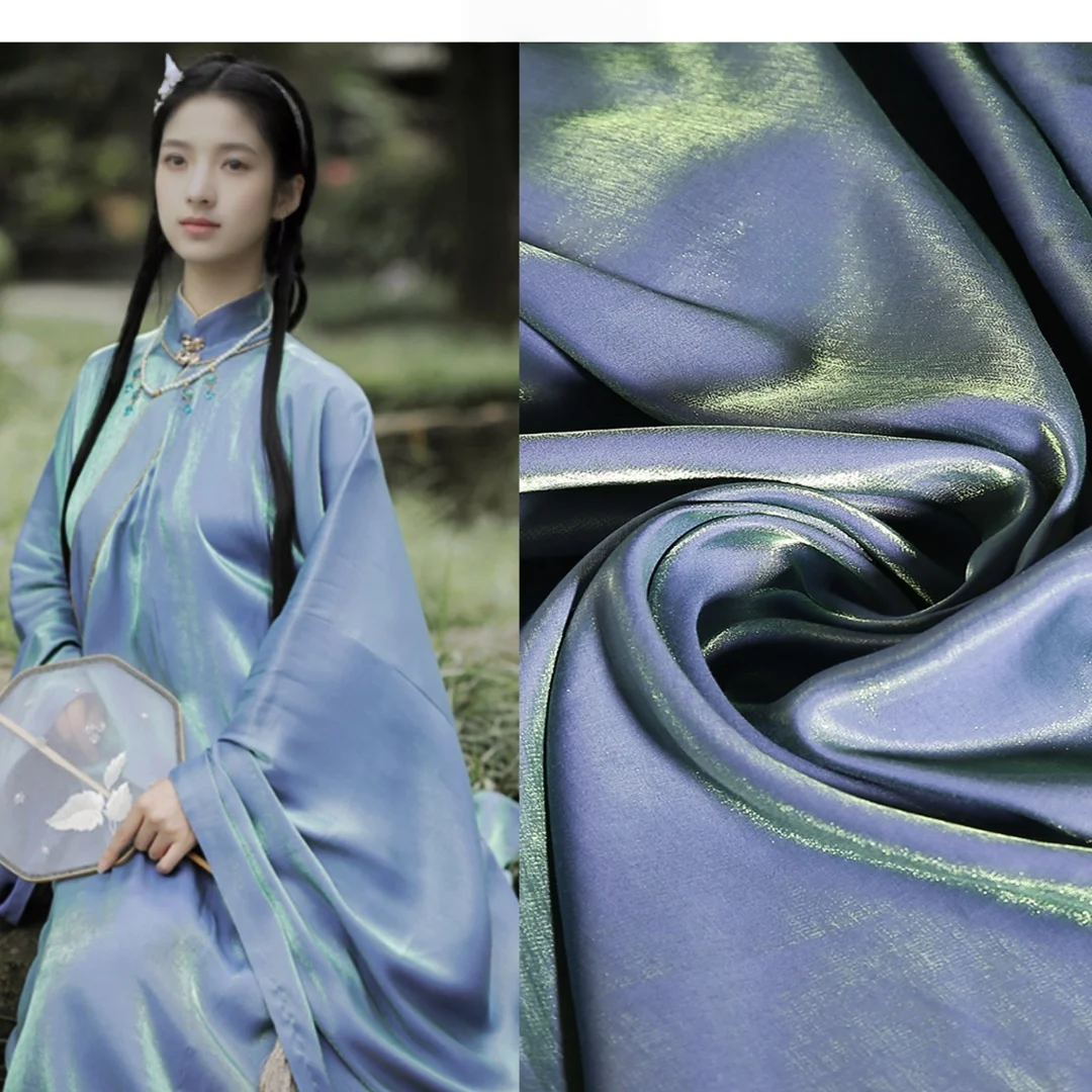 Tela de rayón liso de 0,5 metros de ancho y 57.08 pulgadas, tela satinada Flash Streamer para vestido DIY, para Hanfu chino,cheongsam,falda Ru