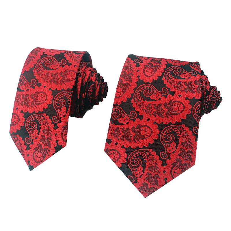 

6cm men's tie 8cm hand tied jacquard Paisley stripe cashew red black blue business dress in stock