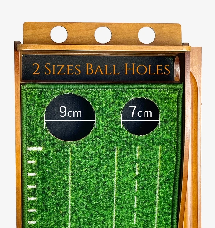 Portable Mini Green Golf Putting Green Mat Automatic Ball Return Retriever Foldable Wood Plastic Base Indoor/Outdoor Training