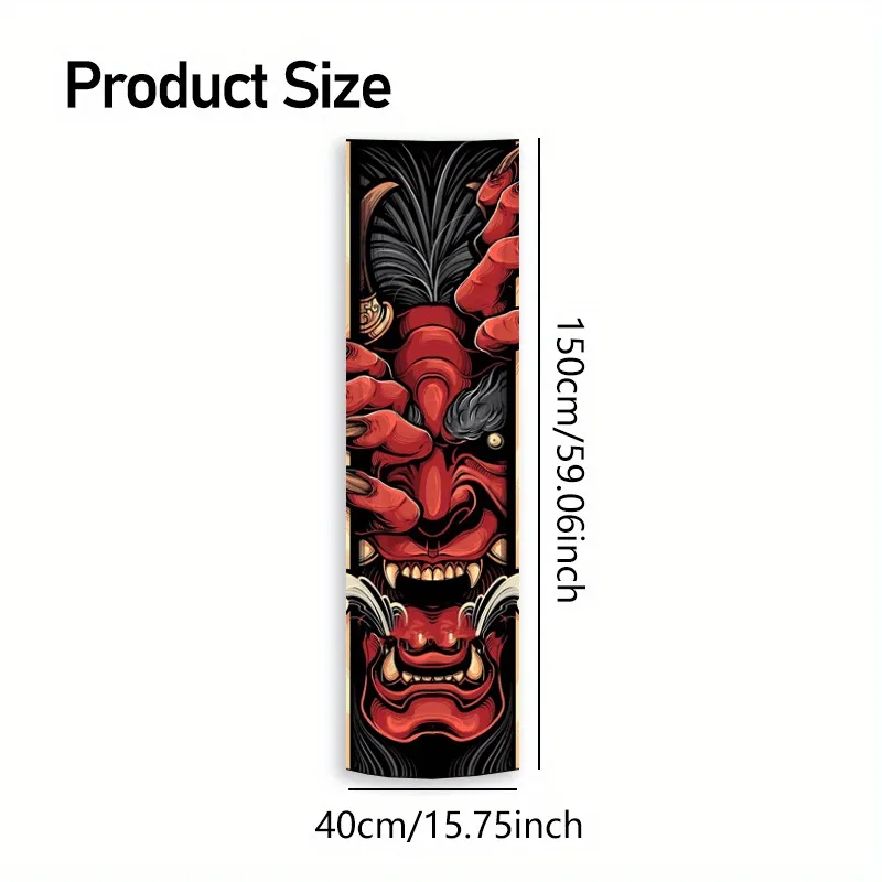 Japanese Yokai Hannya  Vertical Tapestry Wall Decoration Red & Black  Art Tapestry For Living Room Bedroom Home Decor