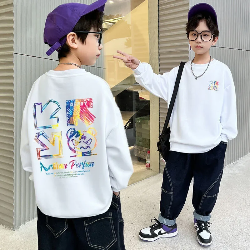 

Sweatshirt for Boy Spring Autumn Long Sleeve Children's Pullover Hoodies 4 5 6 7 8 9 10 11 12 13 14 15 Year Old Boys Clothing