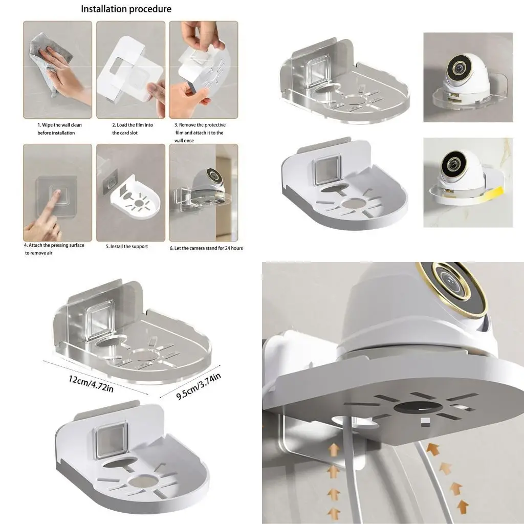 

E8BD Adhesive Camera Holder Without Invasive Wall Protective Clear Suitable For Living Room Bedroom or Office Supplies Use