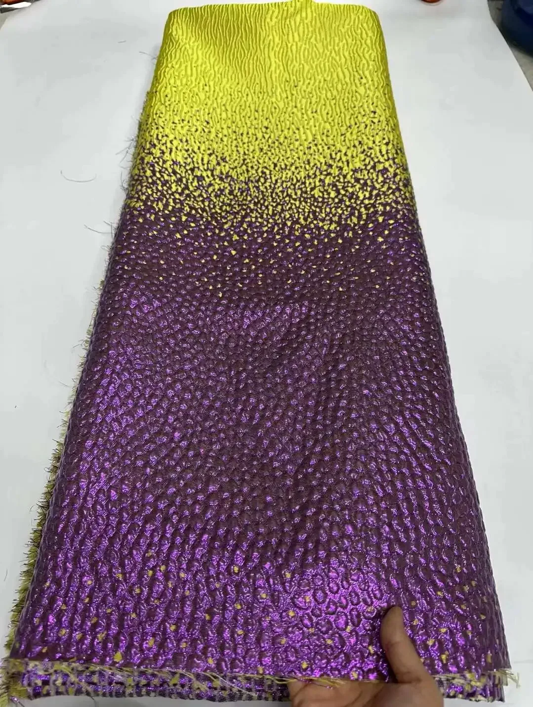 New African Brocade Fabric Jacquard Organza Lace 2025 Nigerian Damask Gradient Lace French Net Material Brocard Tissu AH1463
