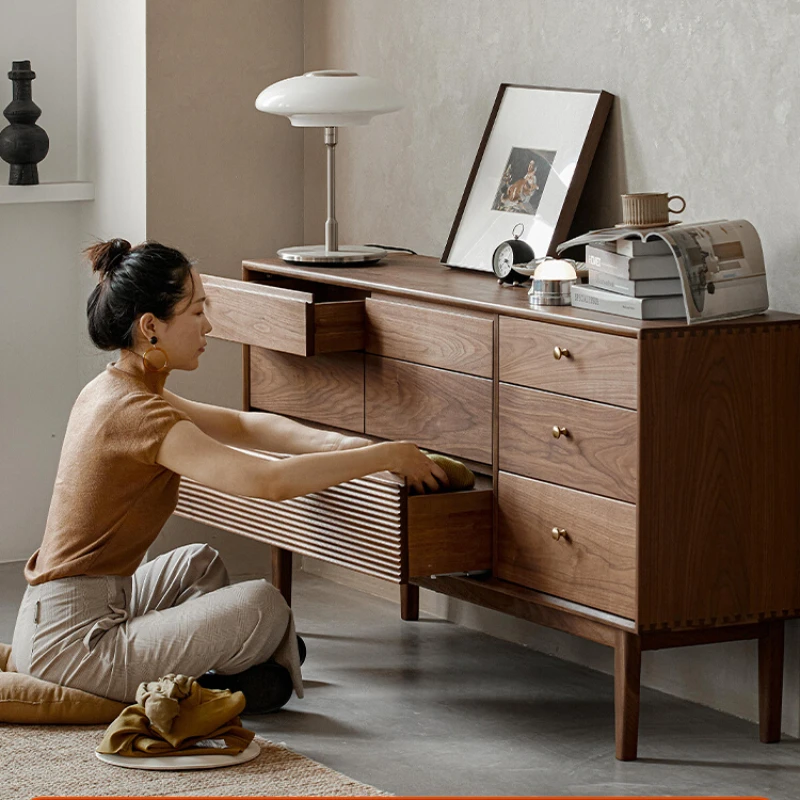 

/ North American black walnut chest of drawers, bedroom, living room, storage furniture, bedside cabinet, all solid wood