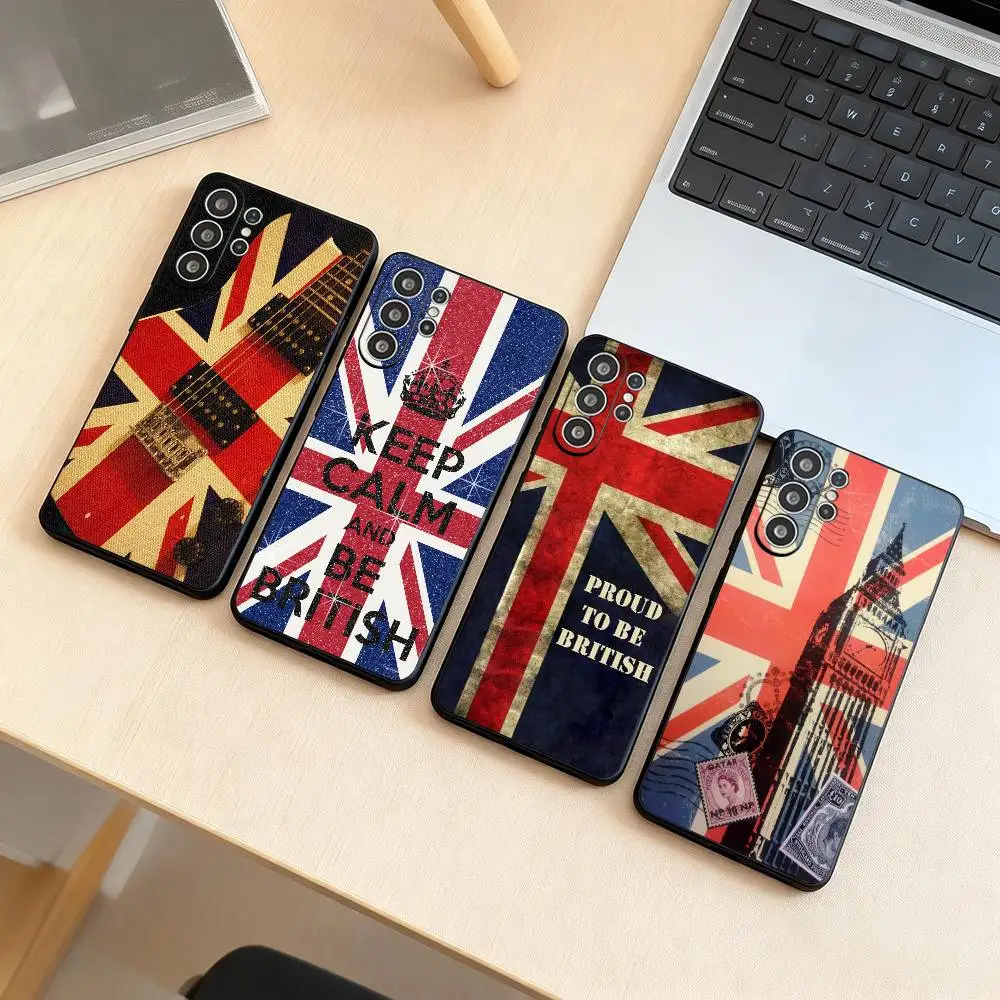 British National Flag Culture  Phone Case Black Silicone Soft For Samsung S25,S24,S21,S22,S23,S30,Ultra,S20,Plus,Fe,Lite