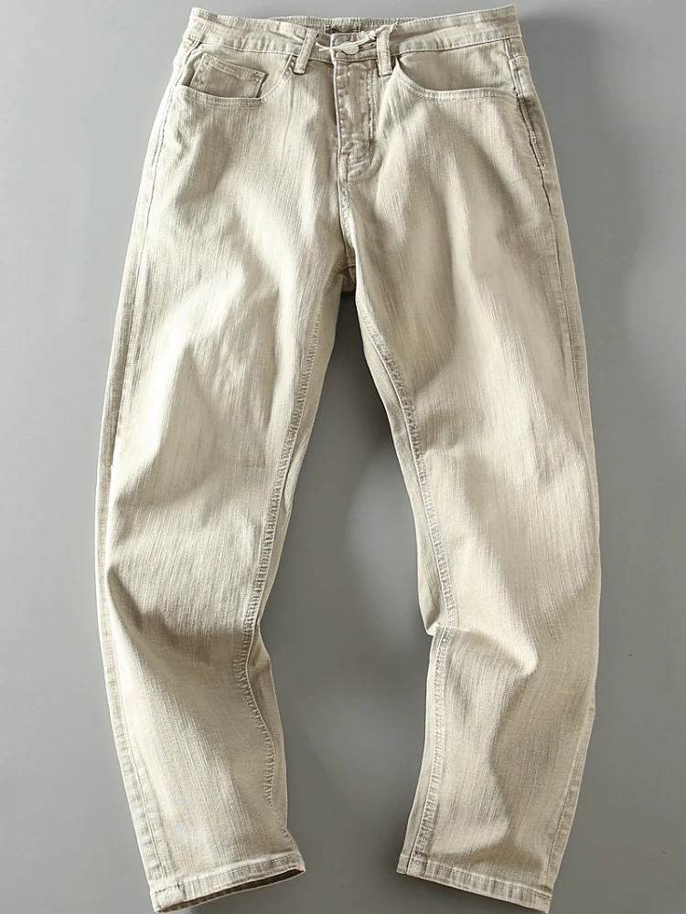 

Ретро-джинсы мужские прямого кроя в американском стиле, плотные, повседневные, весна-лето, классический крой, длинные брюки, молодежная мода