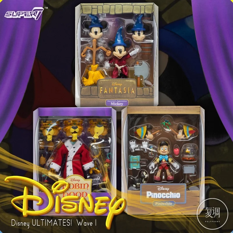 

Super7 Ultimates! Wave 1 Action Figure Mickey Mouse Sorcerer's Apprentice Prince John Fantasia Robin Hood