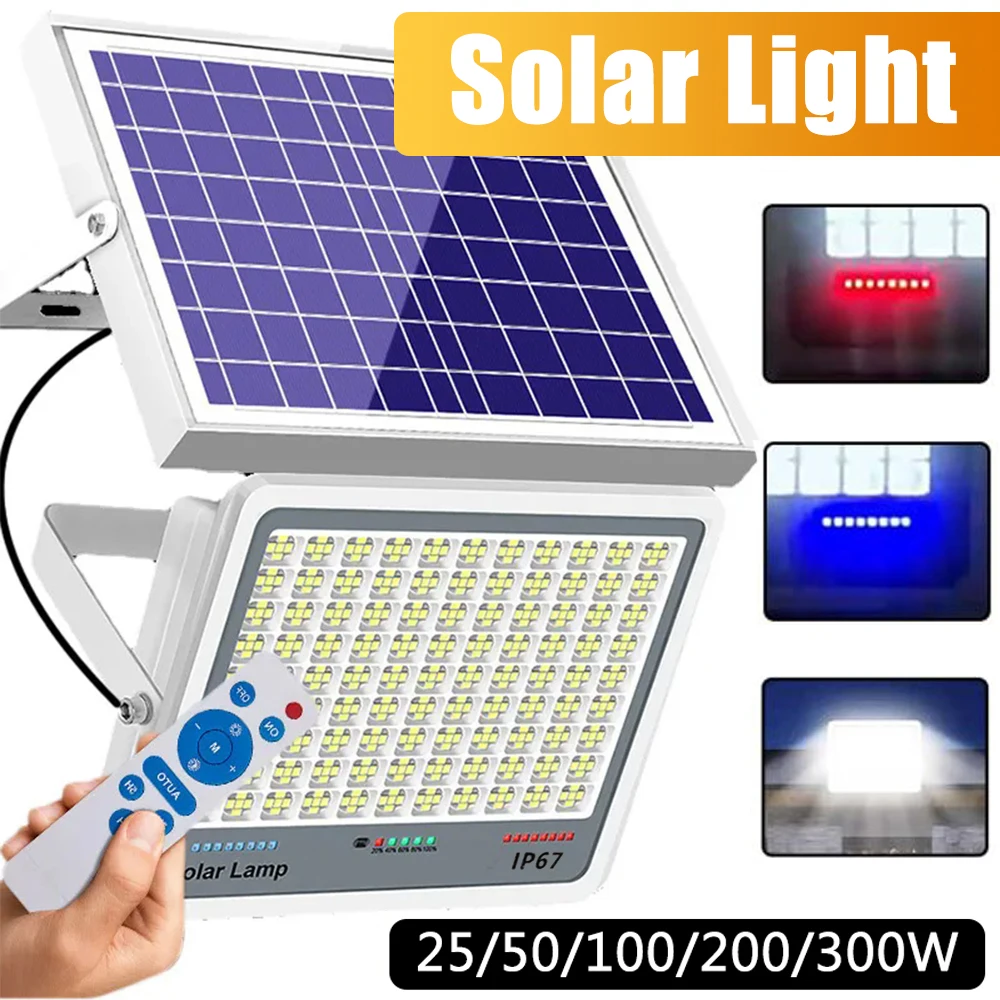 Solar Outdoor Led Hof Wand Lampe 100 W/200 W/300 W Wasserdicht Motion Sensor Sicherheit Beleuchtung