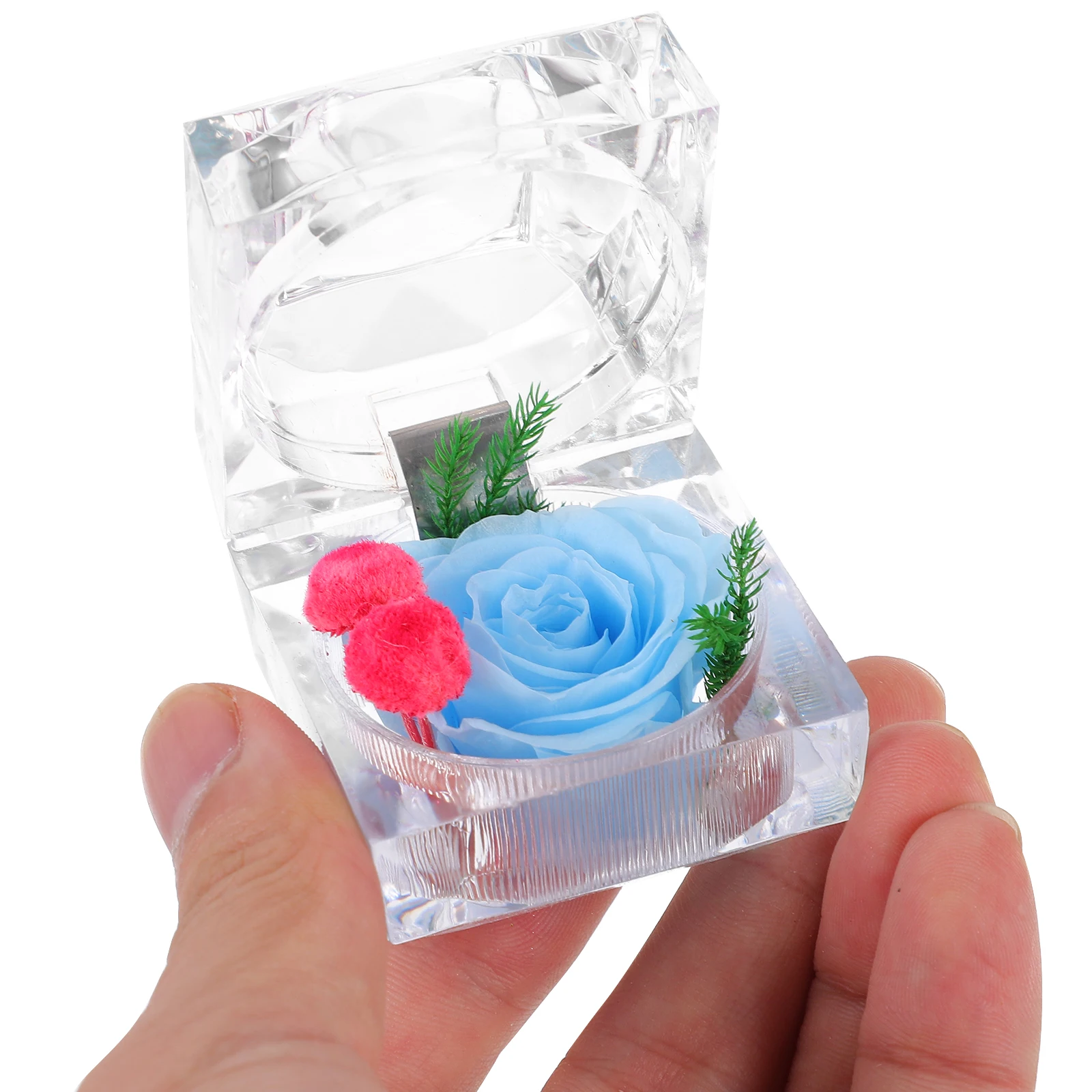 

Beautiful Rose Bud Ring Box Elegant Jewel Case for Small Jewelry Storage and Decoration on Special Occasions Jewel Case