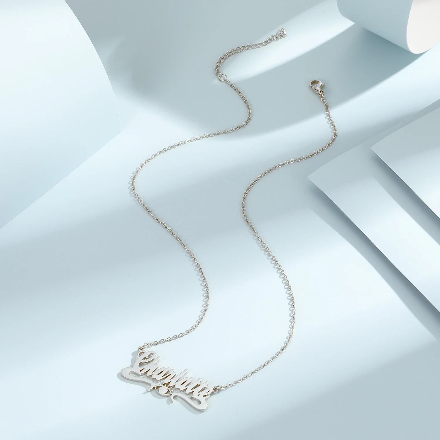 QIMING-Collier pendentif personnalisé avec le nom des mauvais yeux pour femme, bijoux en acier inoxydable, plaque signalétique, tour de cou de la présidence, cadeau