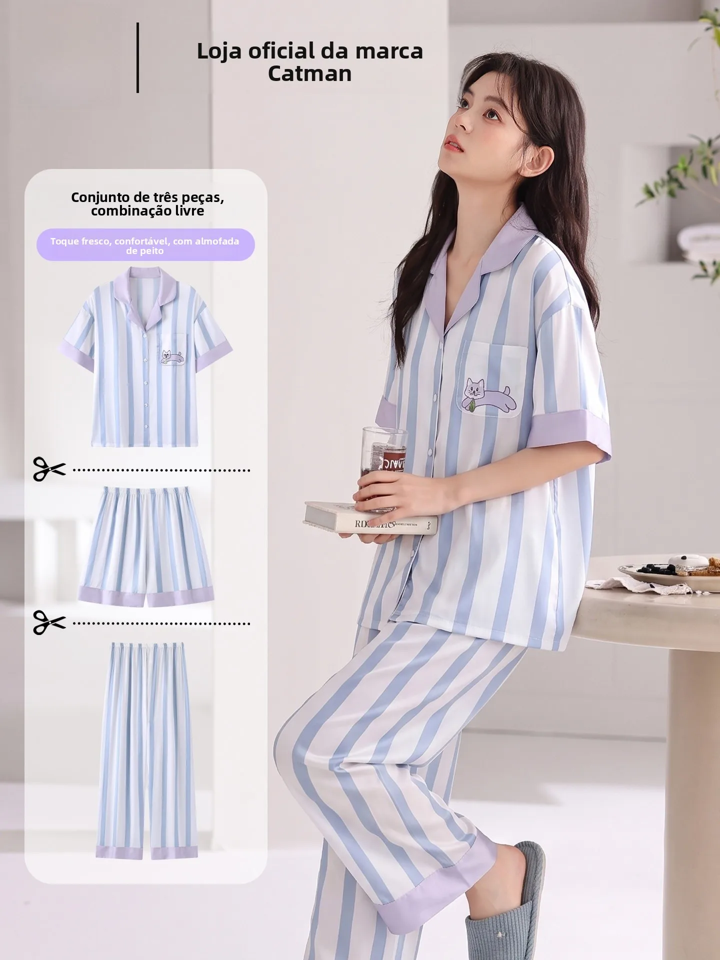 ice-silk-sleepwear-women-summer-short-sleeve-open-cardigan-thin-flip-collar-high-end-feeling-home-clothes-three-piece-set