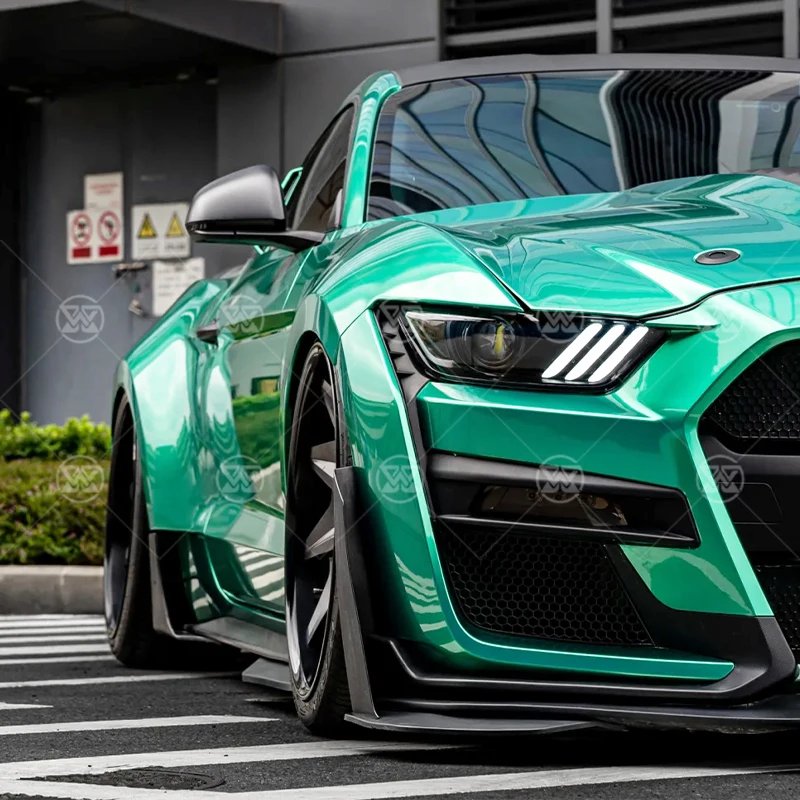 

For Ford Mustang GT500 Style 2015-2021 Carbon Fiber Front Bumper Lip Splitters Spoiler Fins Winglet Corner Body Kit