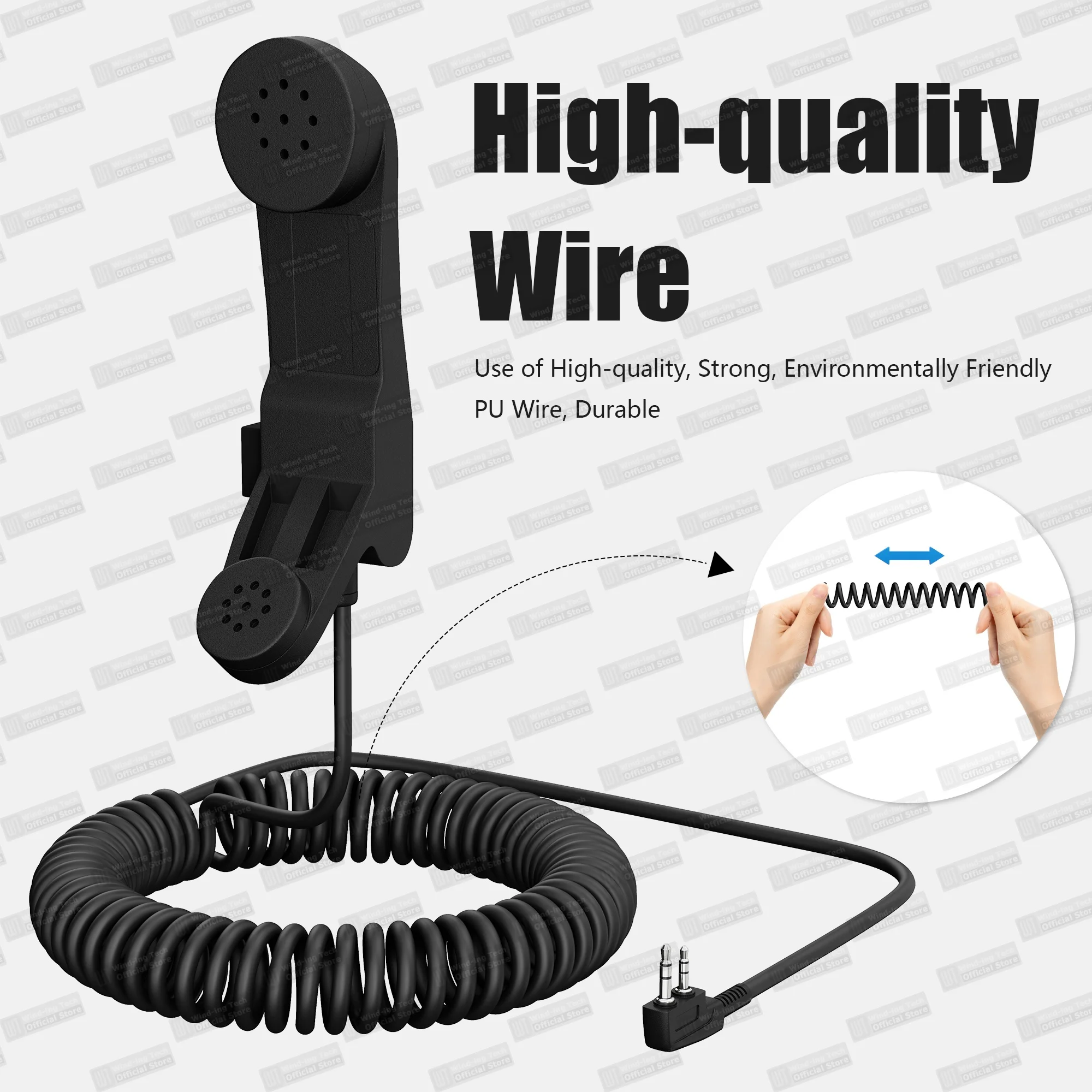 Two Way Ham Radio Speaker Microphone 2 Pin K-Type Connector For Baofeng UV-5R UV-82 888S Big PPT Walkie Talkie Accessories