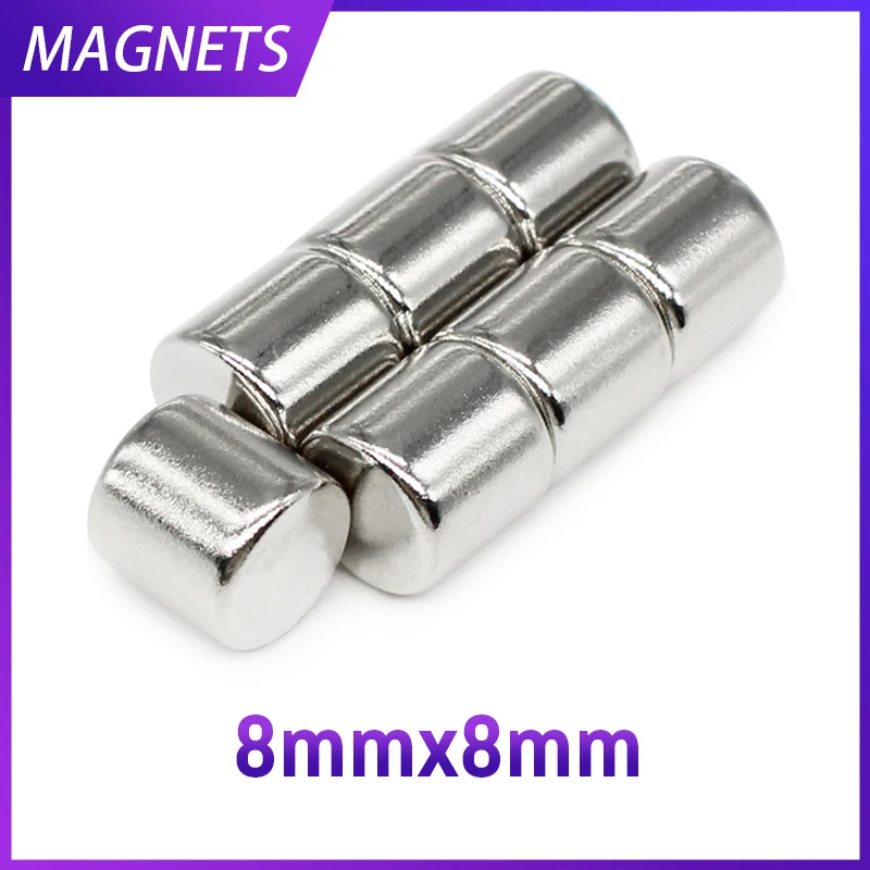 5/10/20/50/100PCS 8x8 Disc Minor Search Magnet 8mm x 8mm Thick Small Round Magnets Strong 8x8mm Permanent Neodymium Magnets 8*8