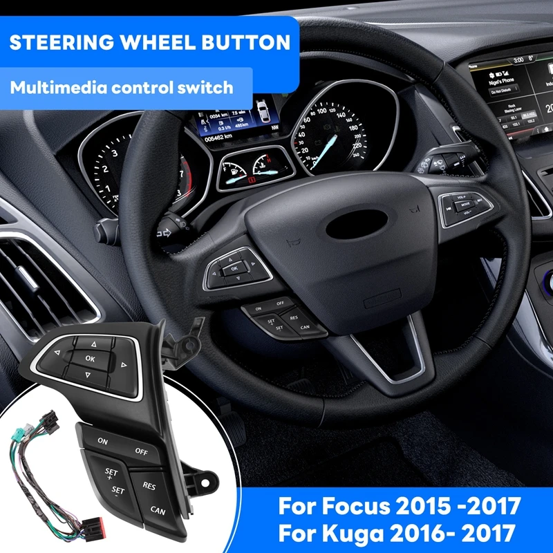 For Ford Focus Mk3 2015-2017 Kuga 2017 Cruise Control Switch Multifunction Steering Wheel Button Bluetooth Audio Button